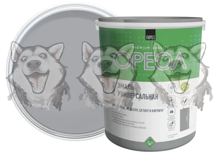 Эмаль Ореол акриловая универсальная серая глянцевая 2.5 кг – 1
