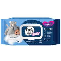 Салфетки влажные Emily Style Premium детские 0+ с клапаном 60 шт