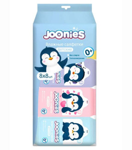 Салфетки влажные JOONIES Мини детские в спайке 8 шт х 8 упаковок