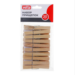 Прищепки Vetta натуральное дерево 20 шт