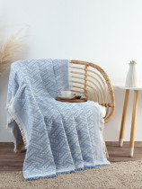 Плед Этель Home голубой Жаккард 130х180 см