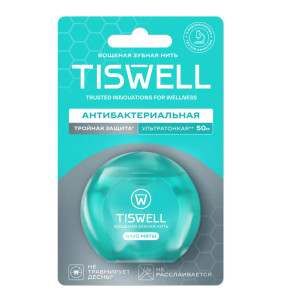 Зубная нить TISWELL вощеная Мята 50 м