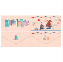 Конверт для денег Meshu Birthday party глянцевая ламинация 85*164 мм