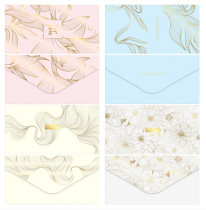 Конверт для денег Meshu Gold flower матовая ламинация 85*164 мм 