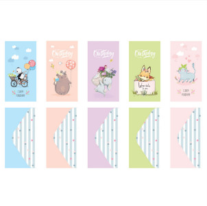 Конверт для денег Meshu Happy wishes глянцевая ламинация 85*164 мм