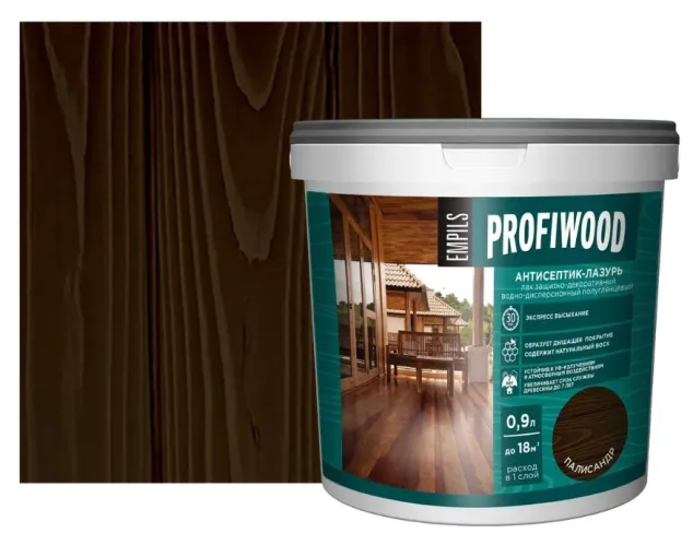 Антисептик для дерева Profiwood защитно-декоративный антисептик-лазурь полиакриловый палисандр 0.9 кг – 2