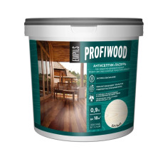 Антисептик для дерева Profiwood защитно-декоративный антисептик-лазурь полиакриловый белый 0.9 кг