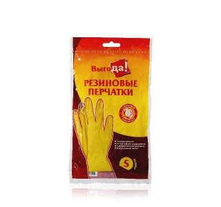 Перчатки хозяйственные Выгода с хлопковым напылением размер S 1 пара - 1