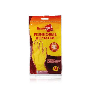 Перчатки хозяйственные Выгода с хлопковым напылением размер M 1 пара - 1