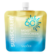 Солнцезащитный крем Sadoer мягкая упаковка увлажняющий SPF60+ 30 гр
