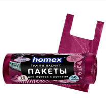 Мешки для мусора Homex Очень ручные майка 60 л 15 шт
