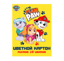 Картон цветной  Paw Patrol 10 цветов