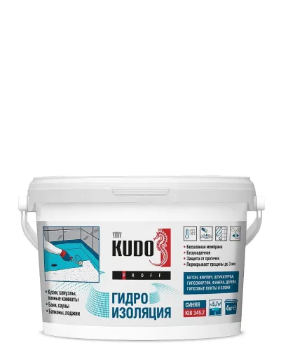 Гидроизолирующее средство Kudo Proff бесшовное эластичное акриловое 4 кг – 1