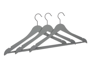 Набор вешалок Soft touch пластик серый 3 шт 41.5х23.5х0.6