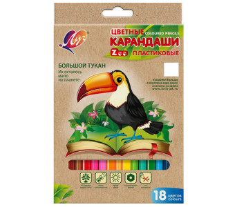 Карандаши цветные Луч ZOO 18 цветов - 1