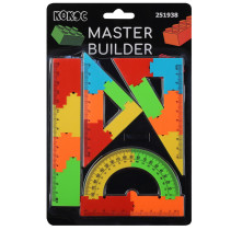 Набор линеек КОКОС Master builder для черчения (линейка 15 см, 2 треугольника, транспортир)