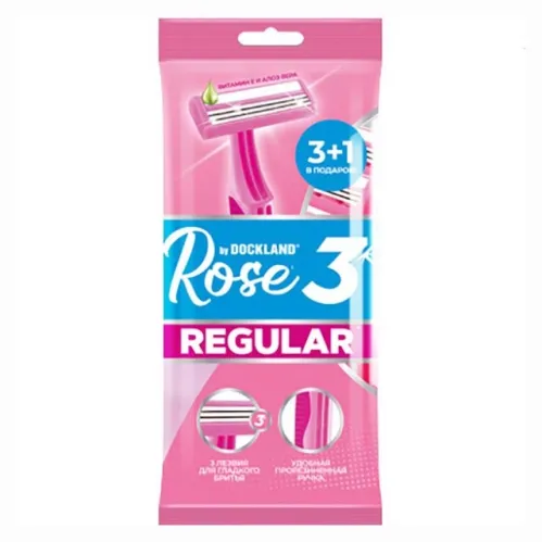 Бритвенный станок DockLand Women Rose Regular 3 одноразовый 4 шт – 1
