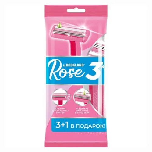 Бритвенный станок DockLand Women Rose 3 одноразовый 4 шт – 1