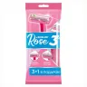 Бритвенный станок DockLand Women Rose 3 одноразовый 4 шт