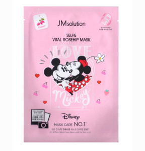 Маска для лица JMsolution Disney Collection Selfie Vital Rosehip тканевая освежающая с экстрактом шиповника 30 мл