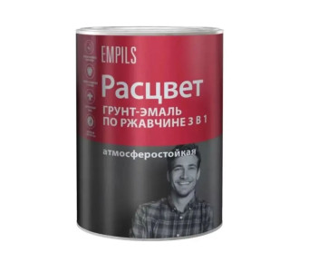 Грунт-эмаль Расцвет по ржавчине 3в1 серый графит RAL7024 0.9 кг