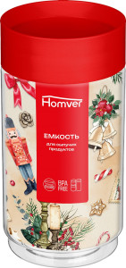 Банка для сыпучих продуктов Homver Новогодние игрушки 1 л - 1