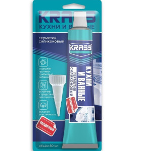 Герметик силиконовый Krass для кухни и ванной бесцветный 80 мл
