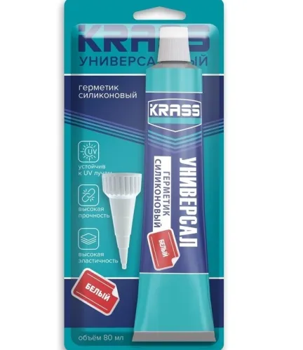 Герметик силиконовый Krass универсальный белый 80 мл – 1