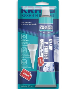 Герметик силиконовый Krass для кухни и ванной белый 80 мл