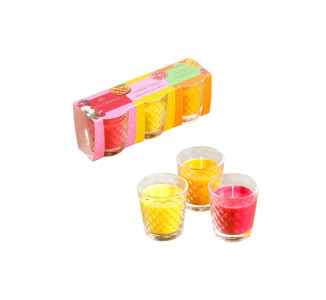 Набор свечей Русская свечная мануфактура Земляника, манго, цитрус 3*50 мл