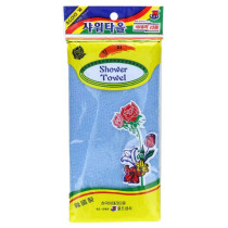 Мочалка для тела GOLDSANGSA  Blue Roses Towel из вискозы Синяя