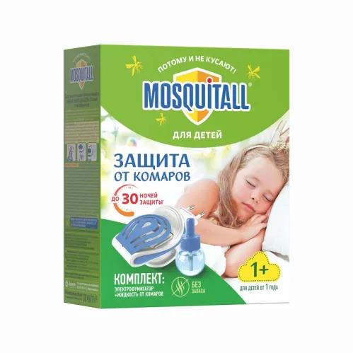 Фумигатор Mosquitall Нежная защита для детей 30 ночей и жидкость в комплекте  – 1