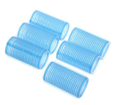 Бигуди-липучки синий d-3 см 6 шт