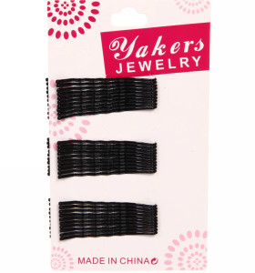 Невидимки для волос Волна черный 5 см 30 шт 