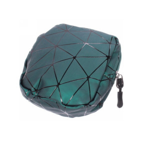 Косметичка прямоугольная зеленая 11.8*11.5*3 см