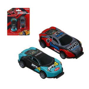 Игрушка Игроленд машинка-перевертыш 2 шт 13х1.2х3 см