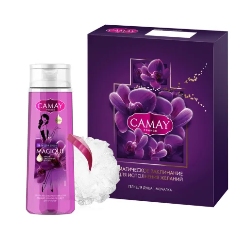 Подарочный набор Camay Magique Гель для душа 250мл и мочалка – 1