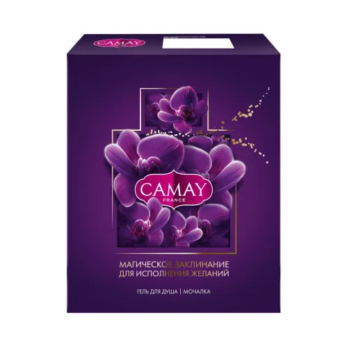 Подарочный набор Camay Magique Гель для душа 250мл и мочалка – 2