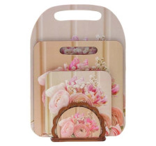 Комплект Доска разделочная, Доска малая, Подставка под горячее 14см, Салфетница