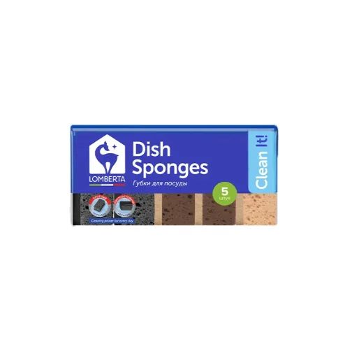 Губка для посуды Lomberta крупнопористая scandi 5 шт  – 1