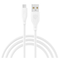 Кабель для зарядки BY Эко Быстрая зарядка Type-C 3А QC PD 20W прорезиненный белый 1 м