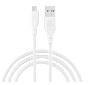 Кабель для зарядки BY Эко Быстрая зарядка Type-C 3А QC PD 20W прорезиненный белый 1 м - 1