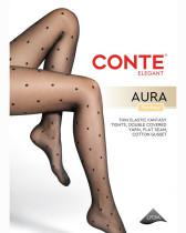 Колготки Conte Aura с геометрическим рисунком в горошек 20 Den цвет Nero размер 4