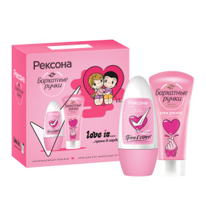 Подарочный набор Рексона Дезодорант ролик 50 мл Бархатные ручки крем для рук 45мл - 1