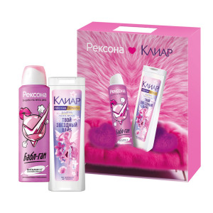 Подарочный набор Рексона Рексона дезодорант антиперспирант женский спрей для подростков 150 мл и Клиар шампунь 200 мл - 1