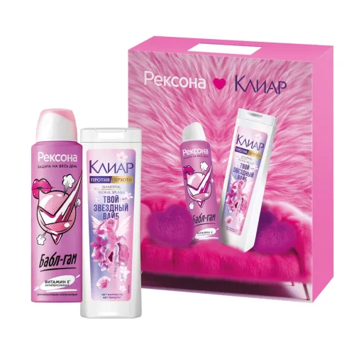 Подарочный набор Рексона Рексона дезодорант антиперспирант женский спрей для подростков 150 мл и Клиар шампунь 200 мл – 1