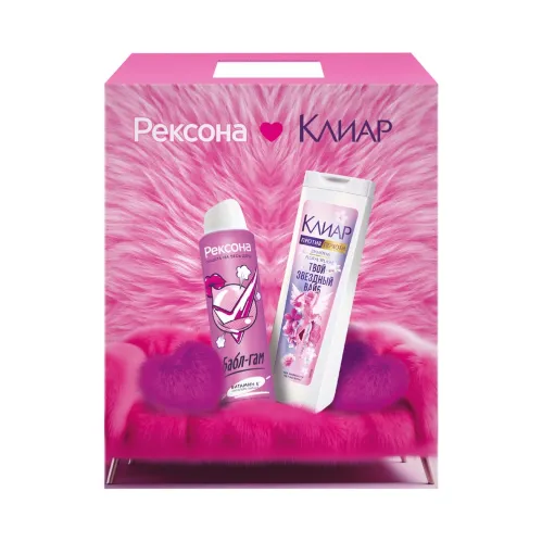 Подарочный набор Рексона Рексона дезодорант антиперспирант женский спрей для подростков 150 мл и Клиар шампунь 200 мл – 2