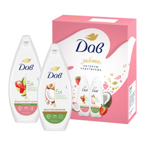 Подарочный набор Дав Фруктовое настроение Гель для душа 2х250мл - 1