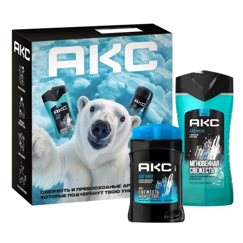 Подарочный набор Акс Ice Chill Гель для душа 250 мл и антиперспирант стик 50 мл – 1