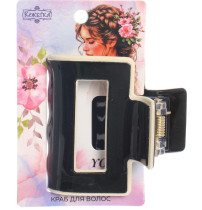 Заколка-краб для волос Кокетка черный 5*4.5 см